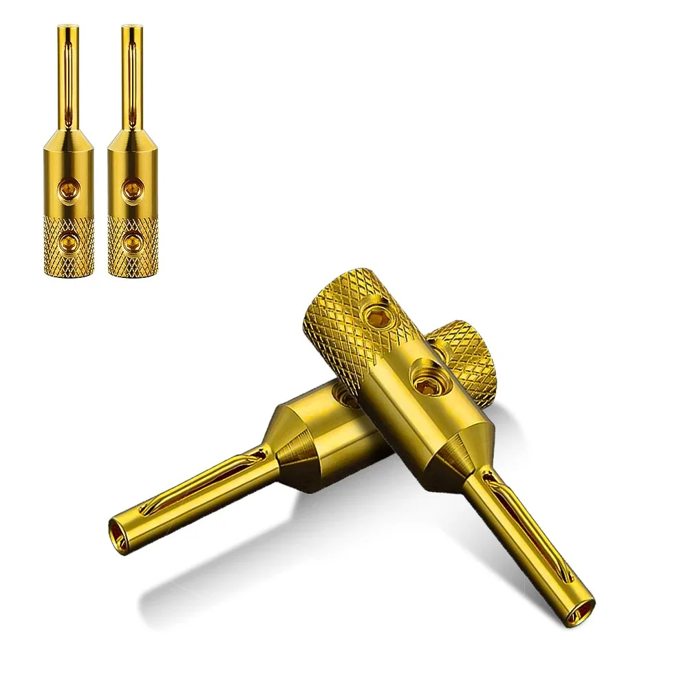 Viborg Audio High quality 4PCS VB401G Pure Copper Gold Plated Banana Plug for Speaker Cable