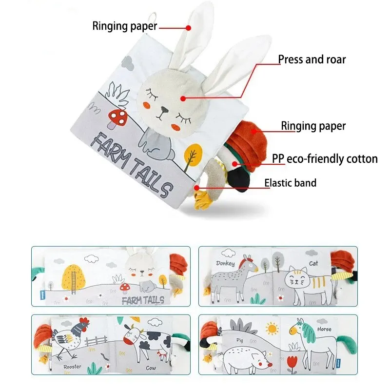 Zabawki dla dzieci książeczka z tkaniny dotykowe edukacja sensoryczna dla dzieci wczesna umiejętności czytania rozwój inteligencji pluszowe zabawki chłopcy i dziewczęta