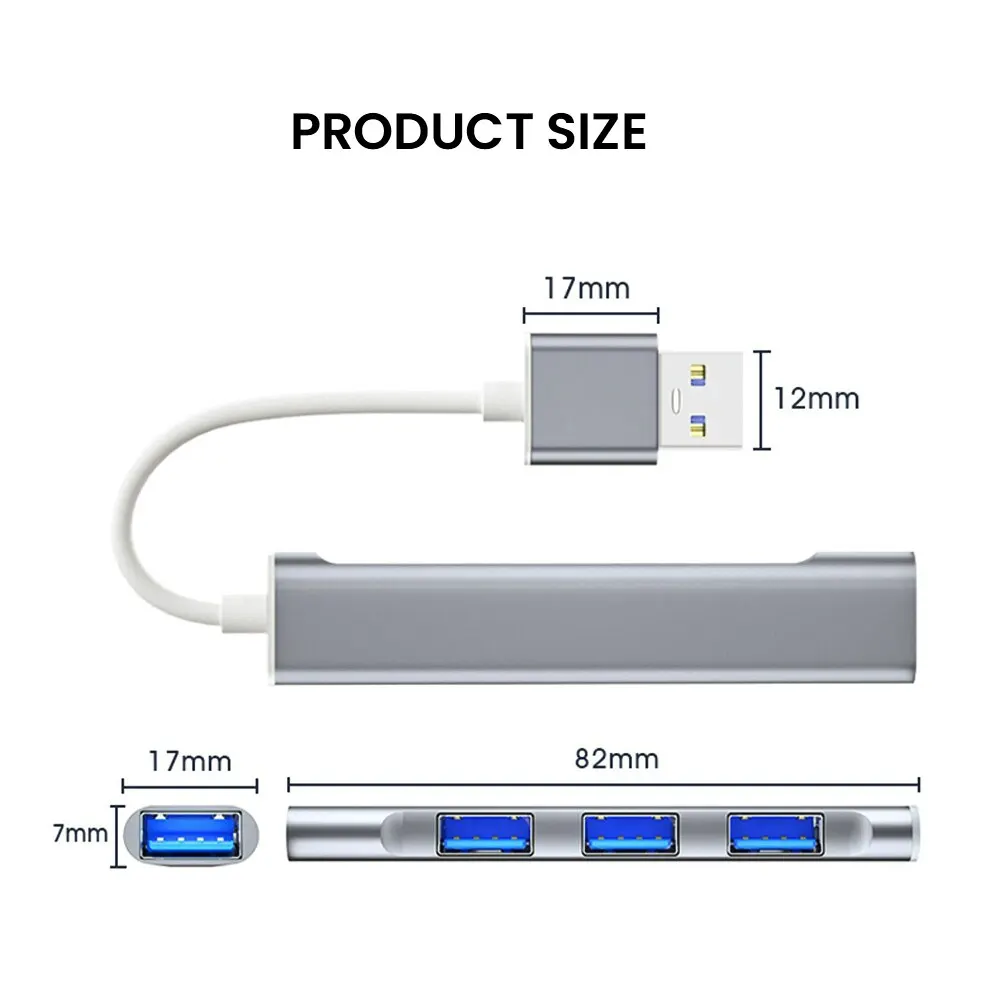 3.0 USB 2.0 Portable USB USB 4-in-1 Hub USB to USB Expander Fast Data Transfer 4-Port USB Hub for PC Printer Mouse