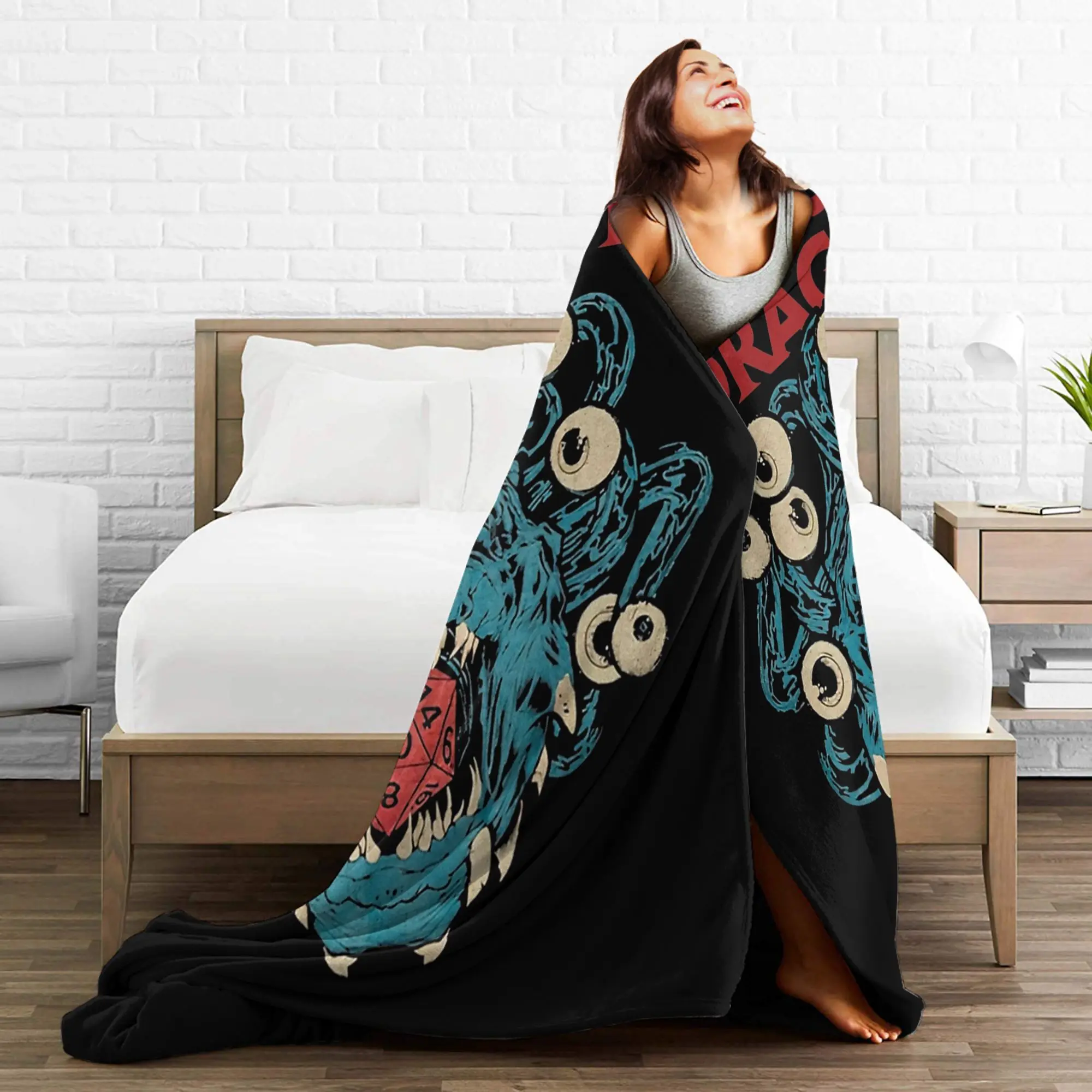 الزنزانات التنين DnD البطانيات الصوف الشتاء تنفس سوبر الدافئة رمي بطانية للمنزل في الهواء الطلق أفخم رقيقة لحاف