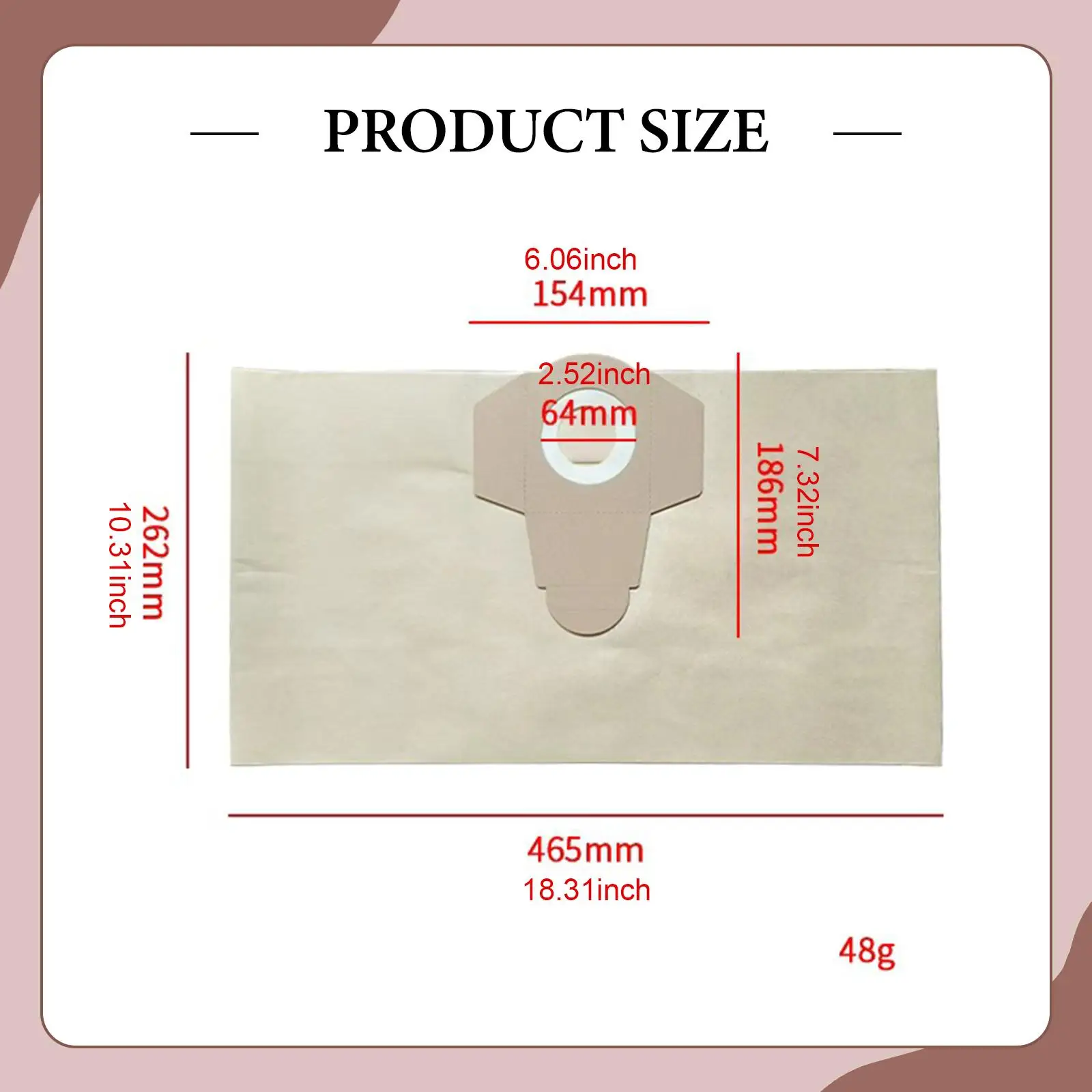 5x sacos de aspirador de pó molhado e seco sacos de papel peças substituição saco de coleta de poeira para remoção do cabelo 15l