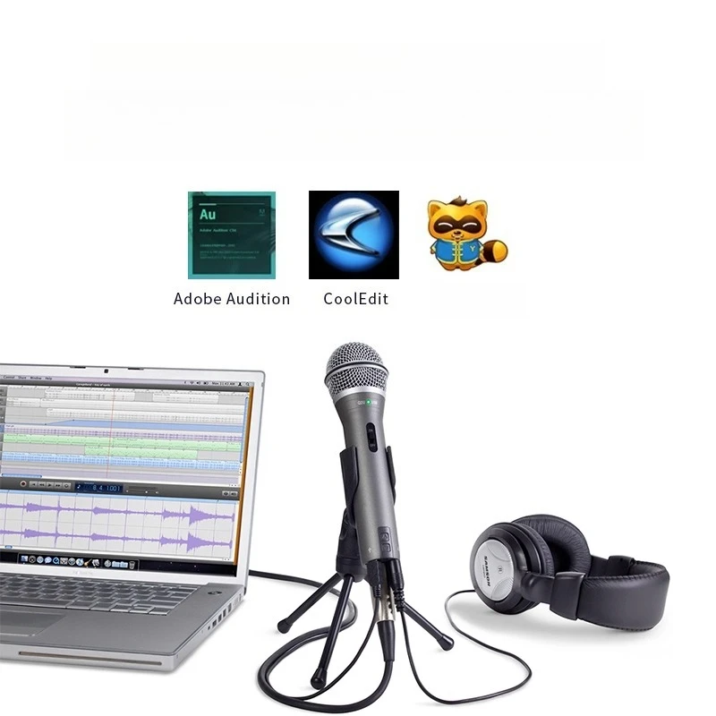 SAMSON Q2U USB Microphone with Built-in Sound Card Professional Audio Book Recording Dubbing Live Streaming Microphone