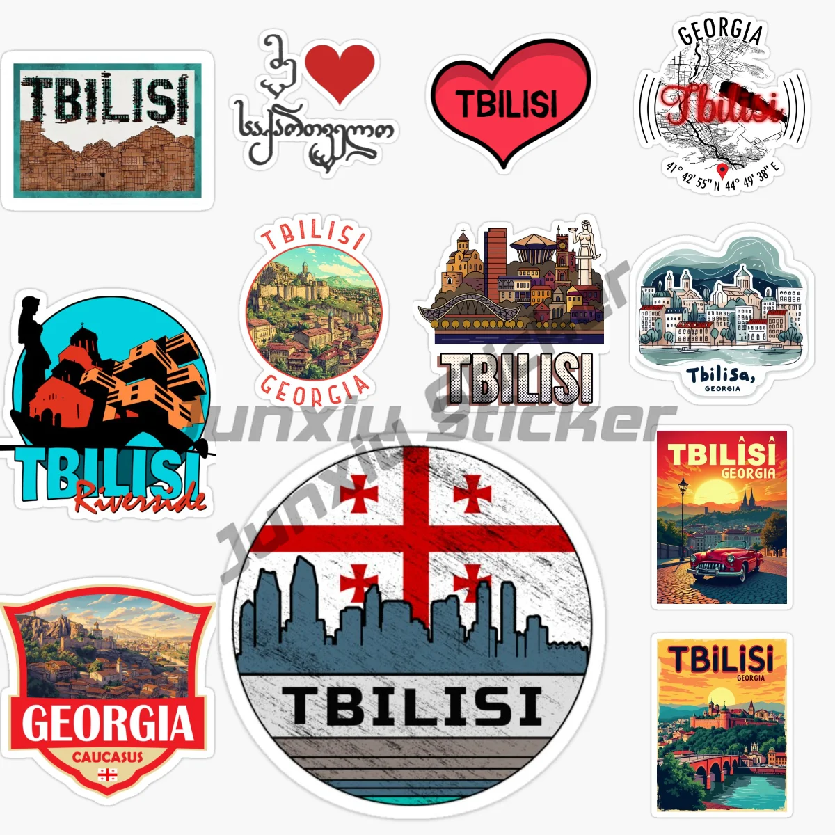 

TBILISI Landscape Wall Motorcycle Door Bumper Van Bicycle Laptop Helmet Car Sticker Decal Waterproof Decal PVC