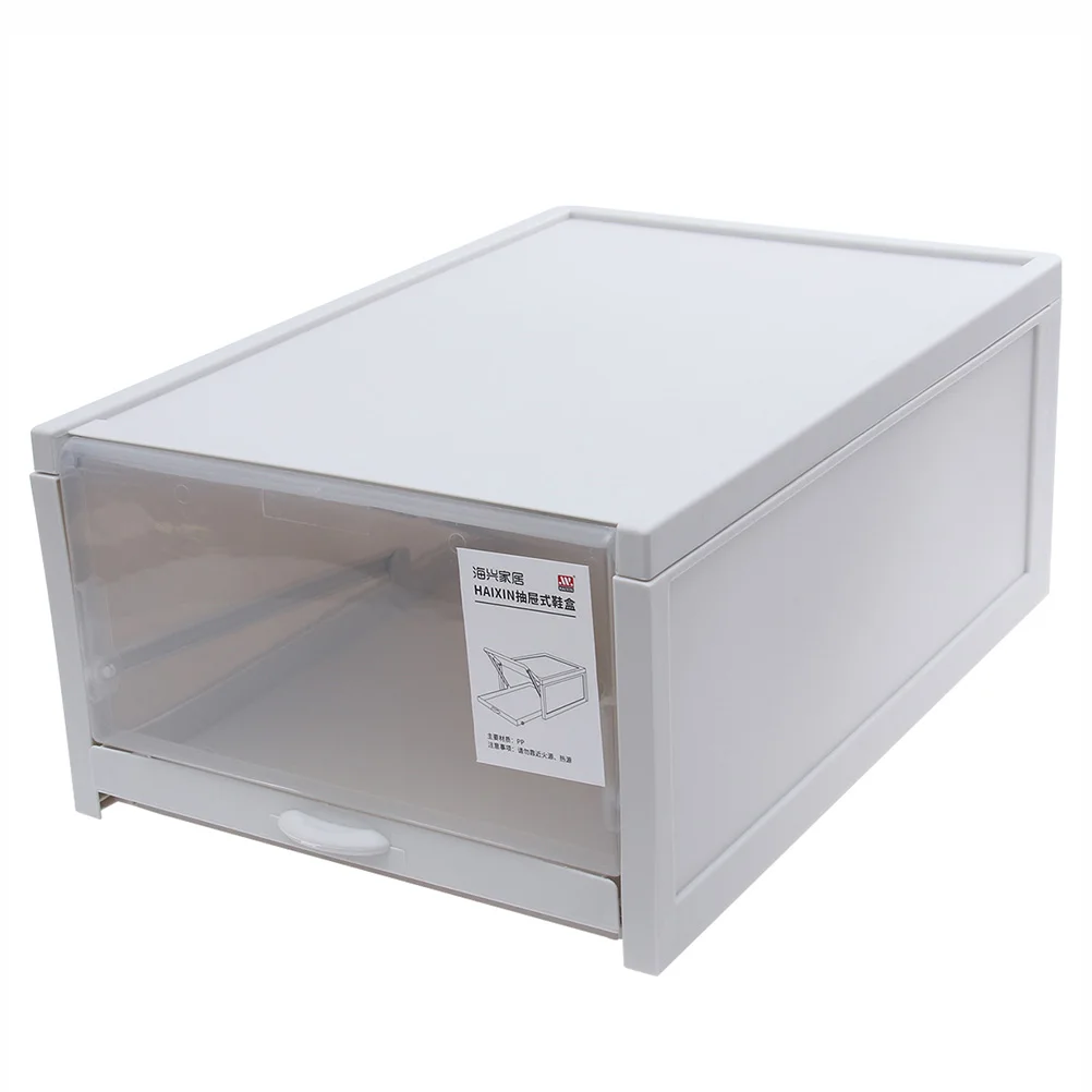 

1pc Shoe Storage Box Pull Type Compact Size Stackable Household Organizer Transparent Cover Load Bearing Shoes Box Case