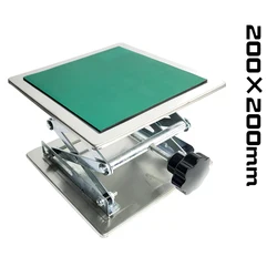 200x200MM Stainless Steel Lifting Table Laboratory Mini Manual Lifting Platform Woodworking Engraving 45-150MM Lifter