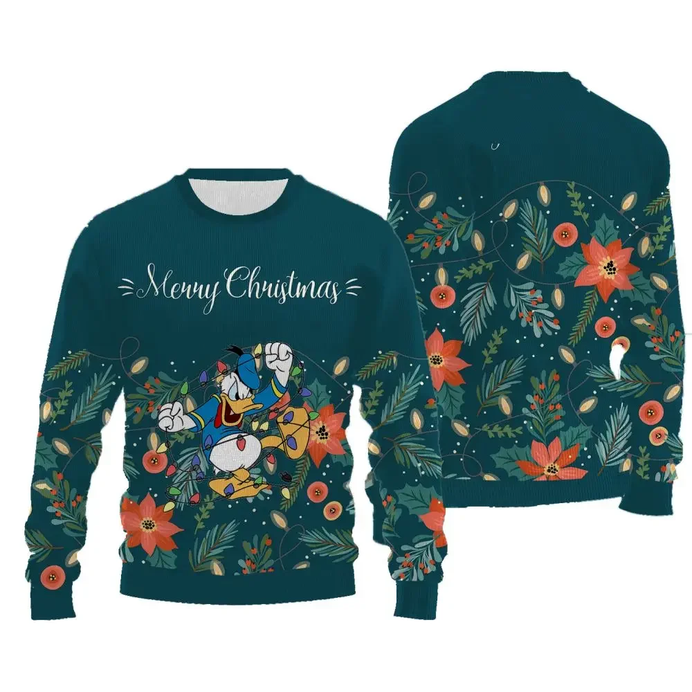 

Christmas Funny Cartoon Pattern Printed Sweater for Women Long Sleeved Thick Style Pullover Casual Comfortable Female Sweatshirt