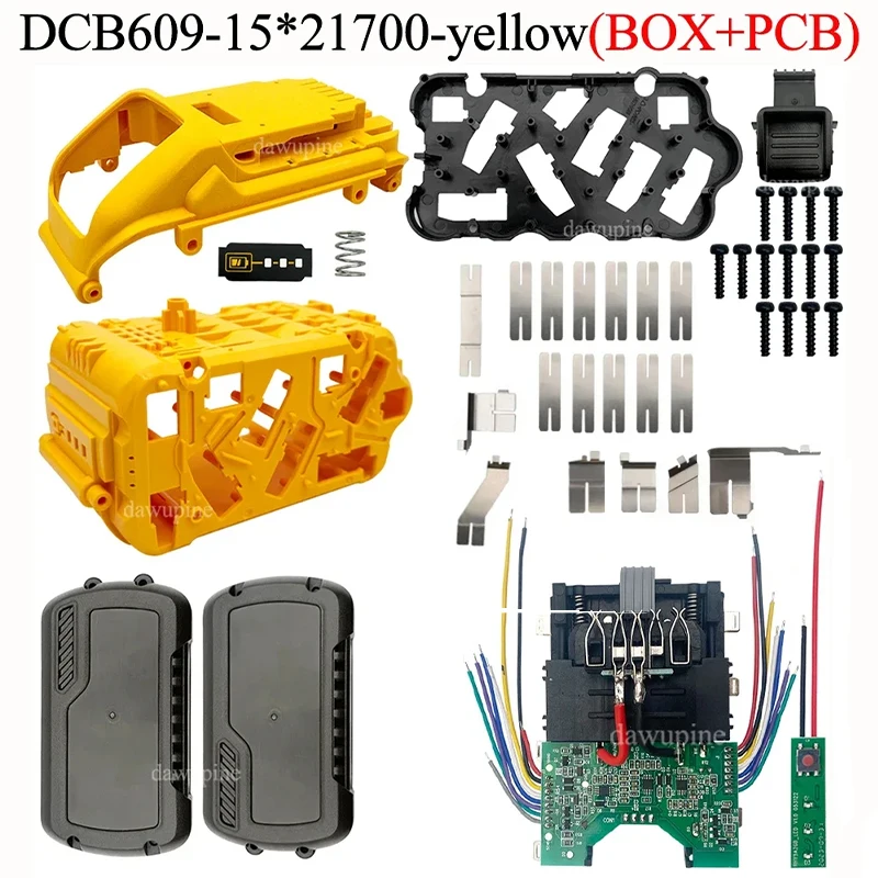 

DCB609 15*21700 Lithium Battery Storage Box Case PCBA For DeWalt 20V 60V Battery Charging Protection Circuit Board Shell Housing