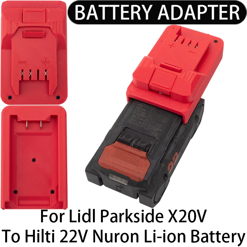 

Адаптер/преобразователь аккумулятора для Lidl Parkside X20V Li-ion в Hilti 22V Nuron, адаптер литий-ионного аккумулятора, аксессуары для электроинструментов