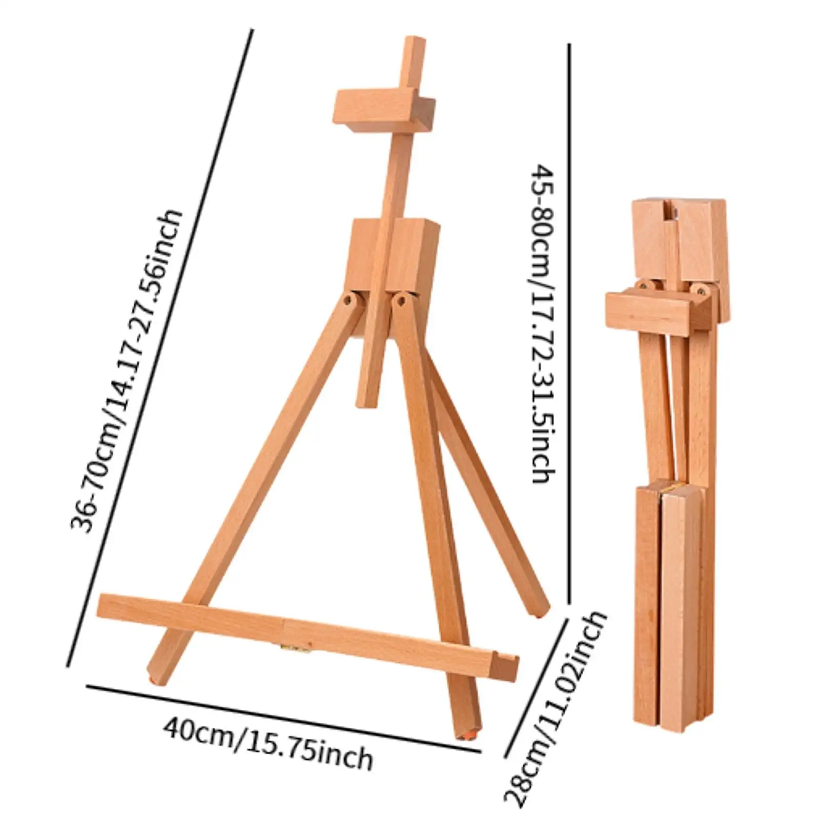Wood Painting Easel Drawing Easel Non Slip Sturdy Frame Sketching Board Display Easel Stand Desktop Easel for Kids Classroom