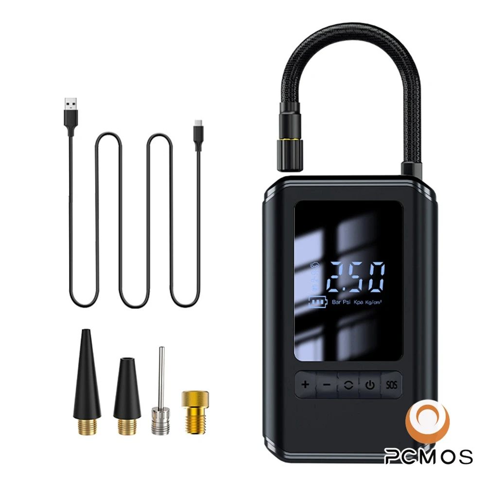 PCMOS 1 Set Inflation Pump Multi Functional Portable Handheld Wireless Charging Digital Display Tire Inflation Pump image 6