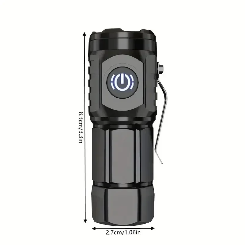 Mini LED Flashlight Keychain USB Rechargeable 3000LM Pocket Torch Wick Outdoor Camping Portable Emergency Flashlights