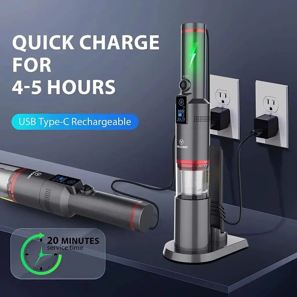 H2 Mini Portable Handheld Vacuum Cleaner Electric 13kPa Sofa Cleaning Machine Brushless Technology RV Dry Cleaning