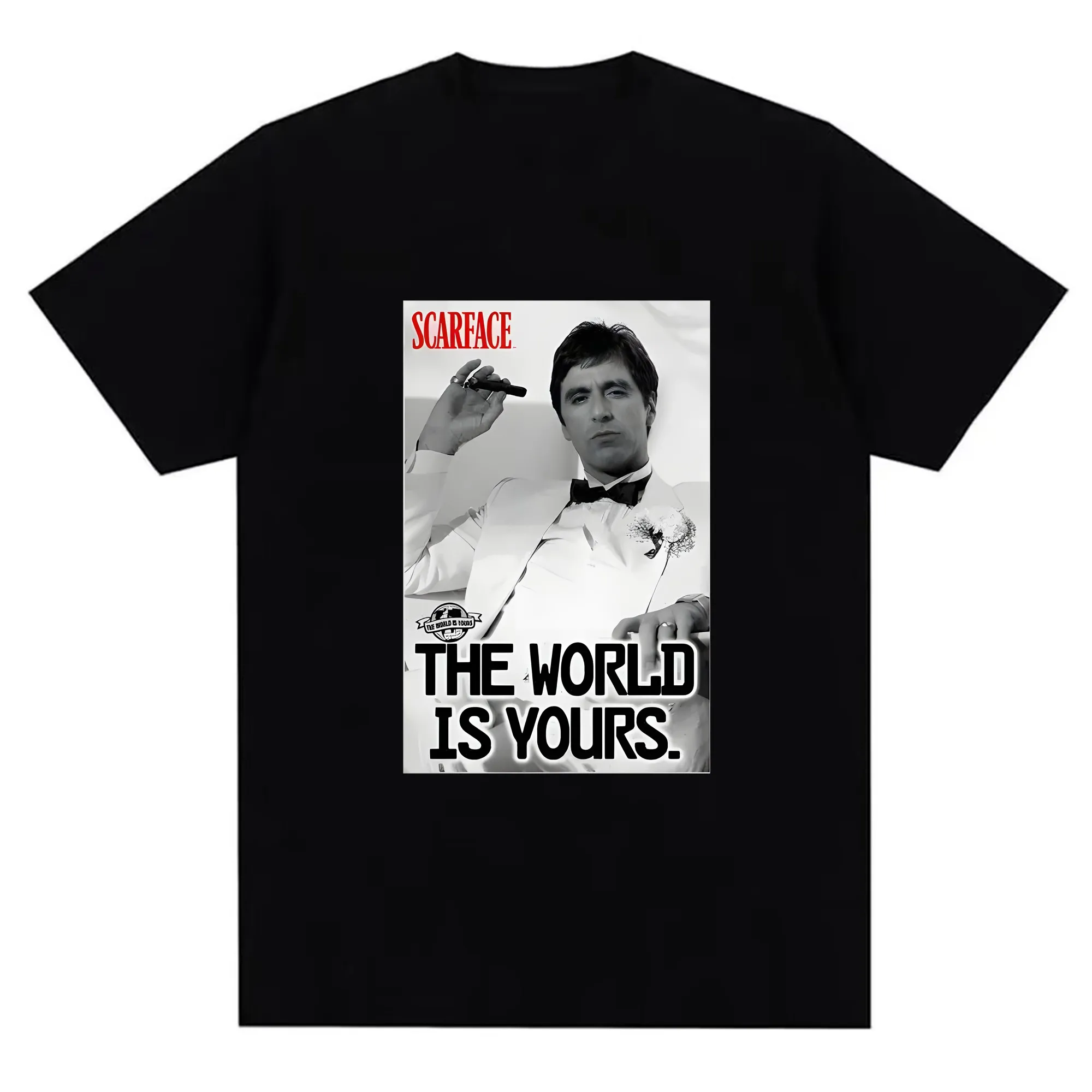 Nowa Kolekcja Męska Koszulka z Krótkim Rękawem z Nadrukiem, Design Okładki Magazynu Vintage z Smokingiem i Cygarą, 100% Bawełna, Oddychająca Tkanina