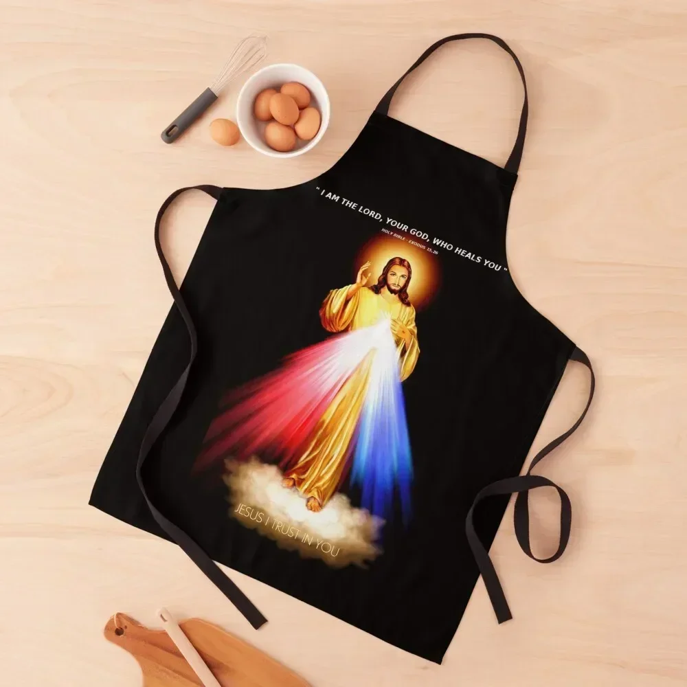 Divine Mercy Lord Jesus I trust in you Apron Chef Accessory Kitchen For Men Apron