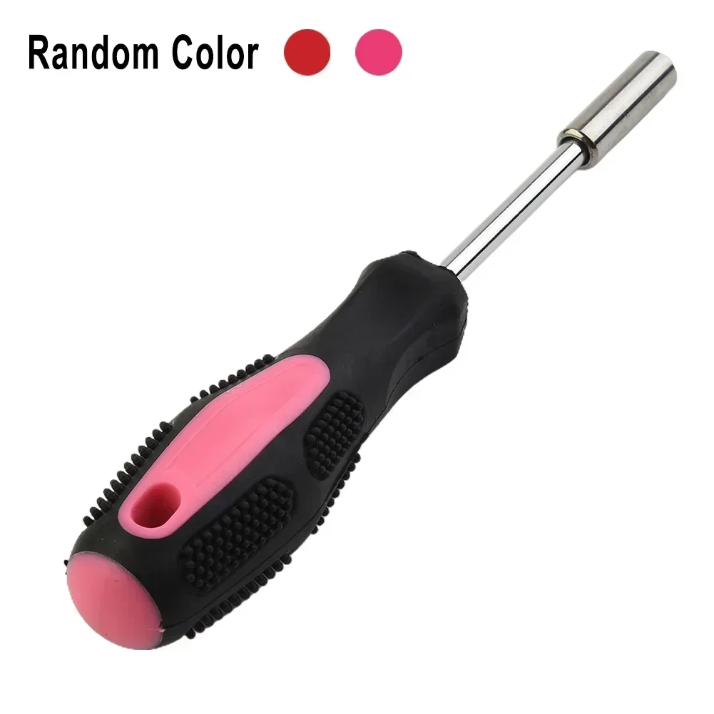 Nutdrivers Part Bit Holder Screwdriver Handle Hand Tools Magnetic Spinner 1/4 Inch Chrome Vanadium Steel+rubber