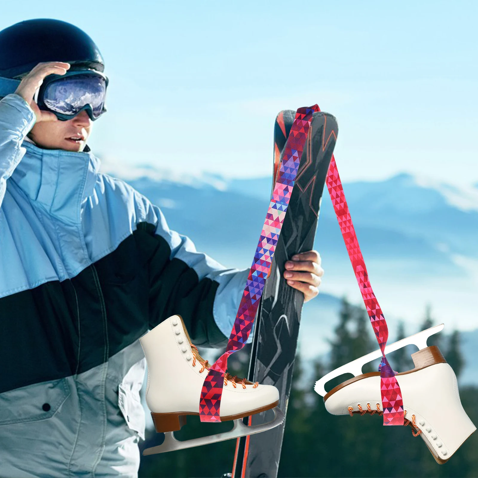 

1pcs Lightweight Outdoor Ski Boots Carrier Strap Wear-Resistant Polyester Adjustable Snowboard Boots Carrying Strap For Skating