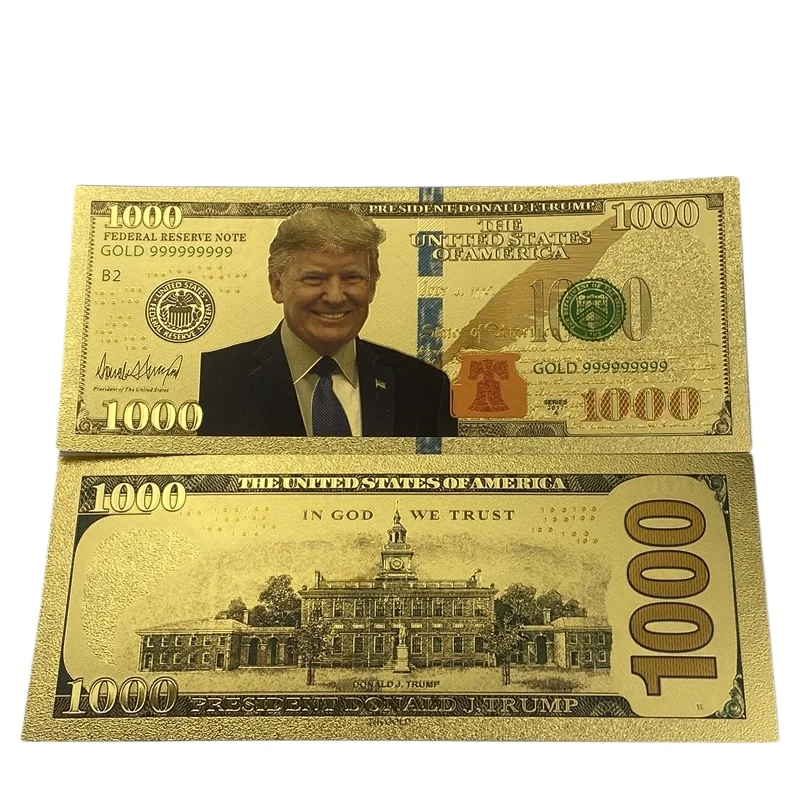 Cheapest 100 pcs 2025 47th US President Dollars 100 Bills Gold Plated Card in God We Trust Commemorative Banknotes