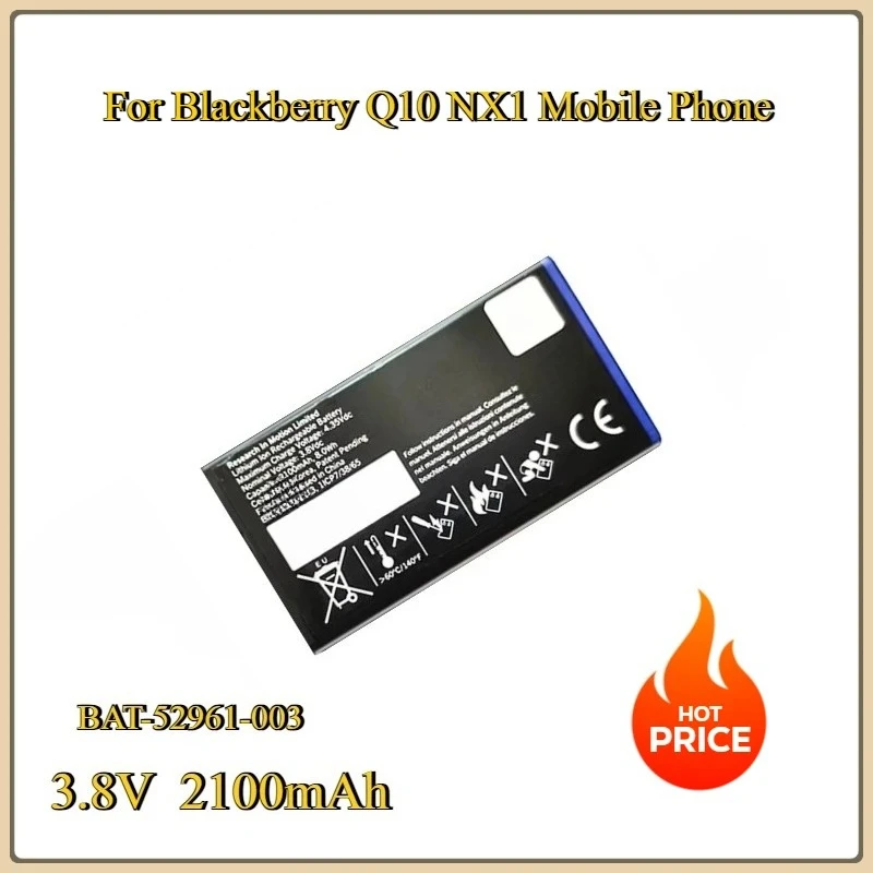 For Blackberry Q10 NX1 BAT-52961-003 3.8V Replacement 2100mAh Mobile Phone Battery