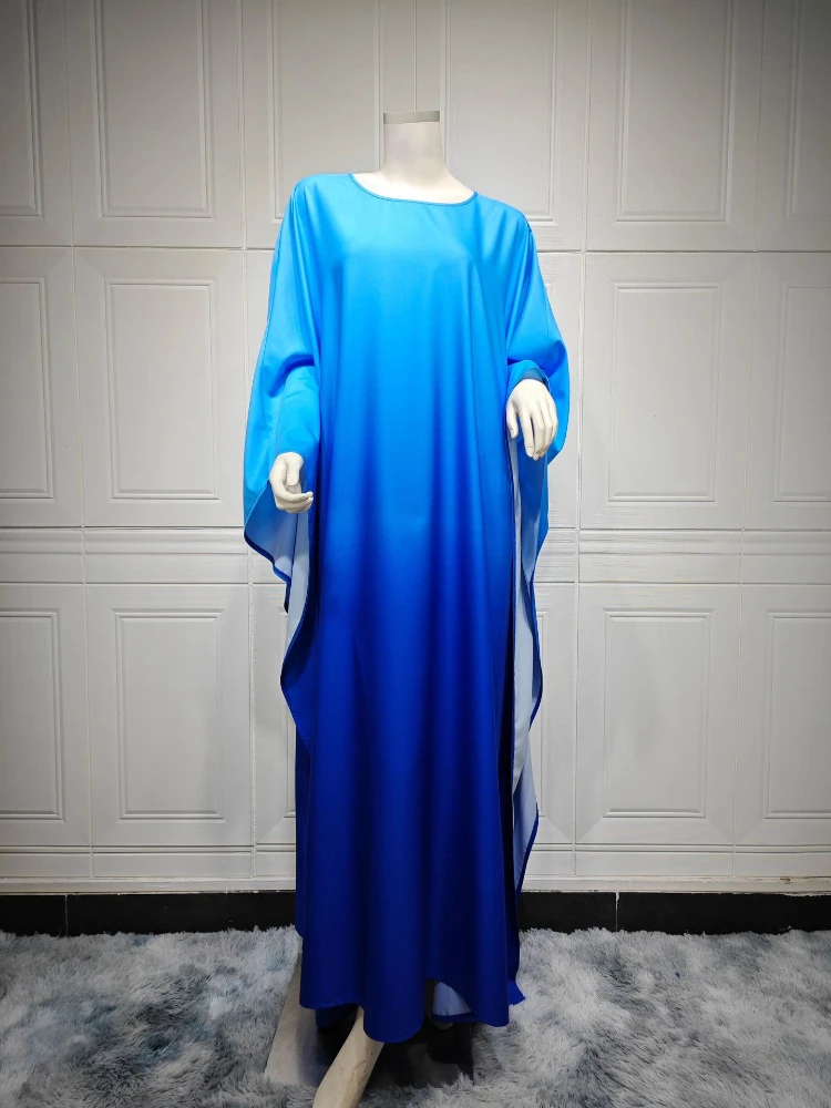 Eid muslimisches Kleid für Frauen Jalabiya Abaya Satin Fledermaus Ärmel Kaftan Party Kleider Ramadan Abayas Kaftan Dubai Arab lange Robe 2024