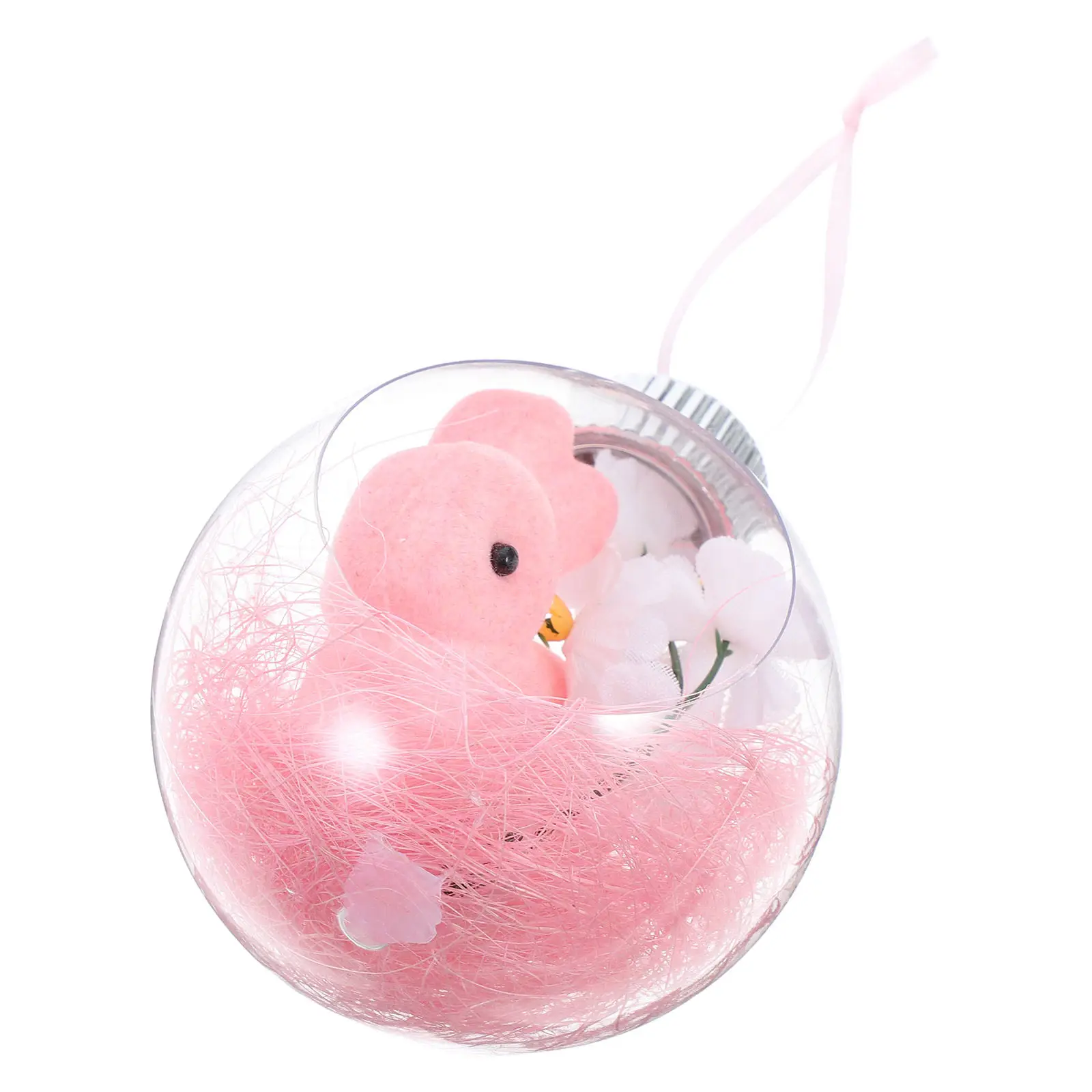 Easter Bunny Hanging Ball Ornament Acrylic Clear Sphere with Embedded Foam Bunny Ideal for Window Tree Party Decorations