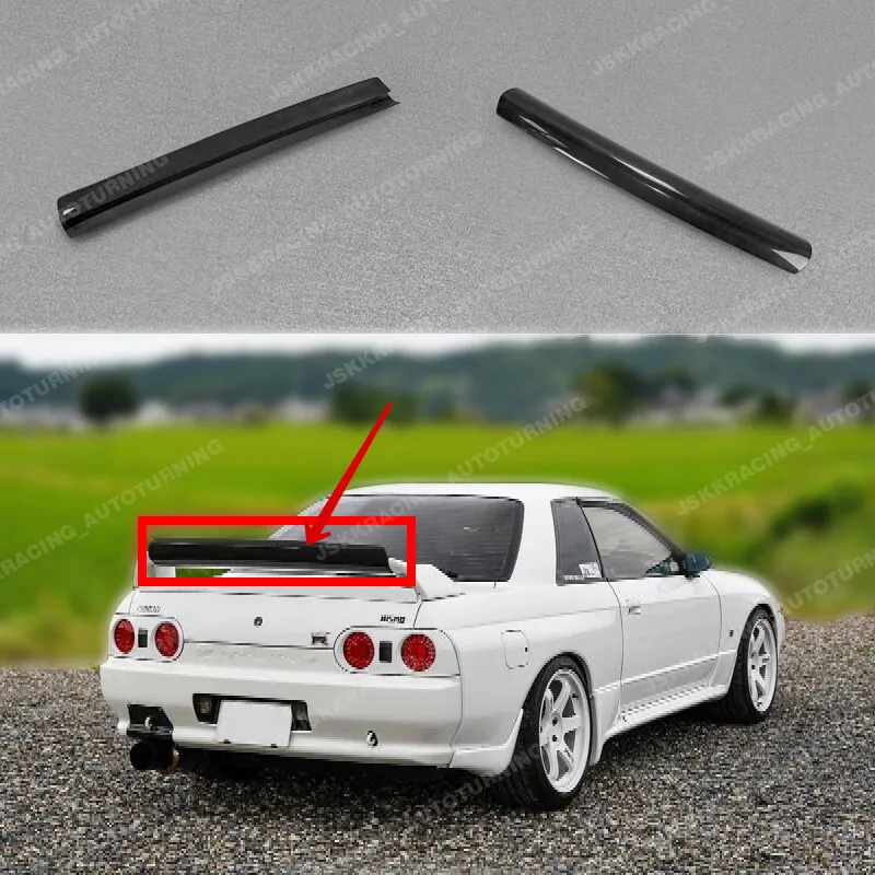 Carbon Fiber For Nissan Skyline GTR R32 Rear Spoiler Wing Gurney Flap Addon Lip car Bodykits