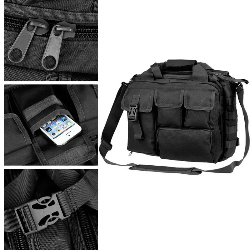 Taktische Jagdtasche für Herren, 14,1-15,6 Zoll Laptop-Messenger, Multifunktionale Computertasche mit Gepolstertem Fach – Detail 2