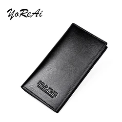 YoReAi New Men's PU Business Black Clutch Casual Fashion Long Wallet Multi-card Slot Soft Leather Multifunctional Letter Wallet