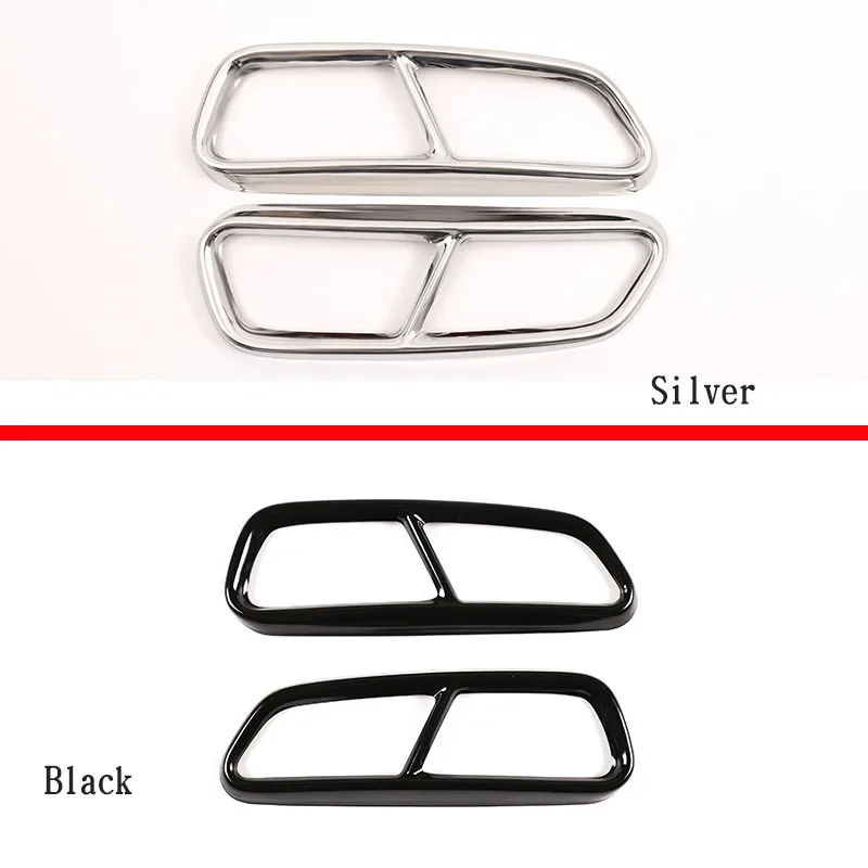 Car Tail Throat Pipe Modified Cover For Audi A6 C7 16-18 stainless steel Car Exhaust Tail Pipes Decoration Frame Car Accessories