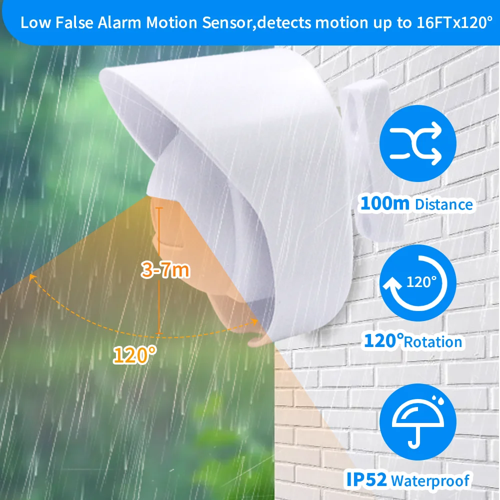 

Wireless Driveway Alarm Weatherproof Outdoor Motion Sensor Detector Security Alert-Protect Outdoor/Indoor Property--328 ft Long