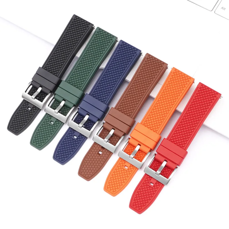 Premium Grade Fluoro Rubber Strap 20mm 22mm New FKM Diving Quick Release Watch Band Bracelet for Omega MoonSwatch Seamaster 300