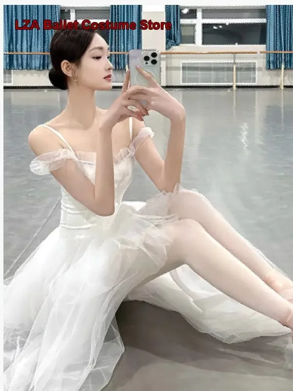 Women's Adult Gymnastics Leotard Body Suit Practice Leotard Art Exam Camisole One-Piece Dress Chinese Dance Tutu Unitard Summer