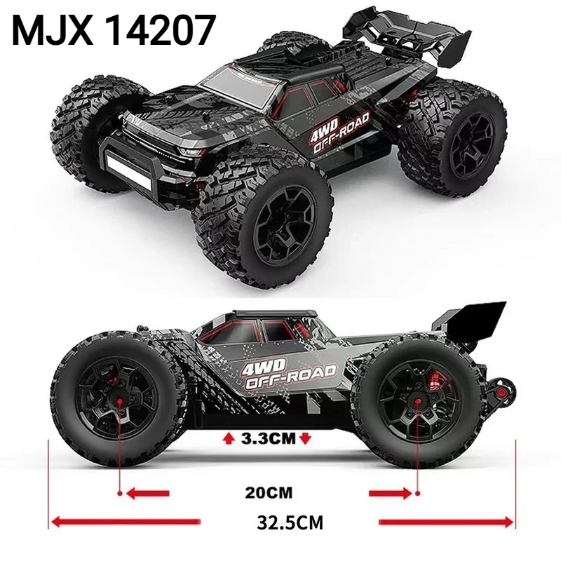 MJX 14207 Brushless 4WD RC Monster Truck 75KM H High Speed Off Road Car With 2 Replaceable Shell Professional RC Model