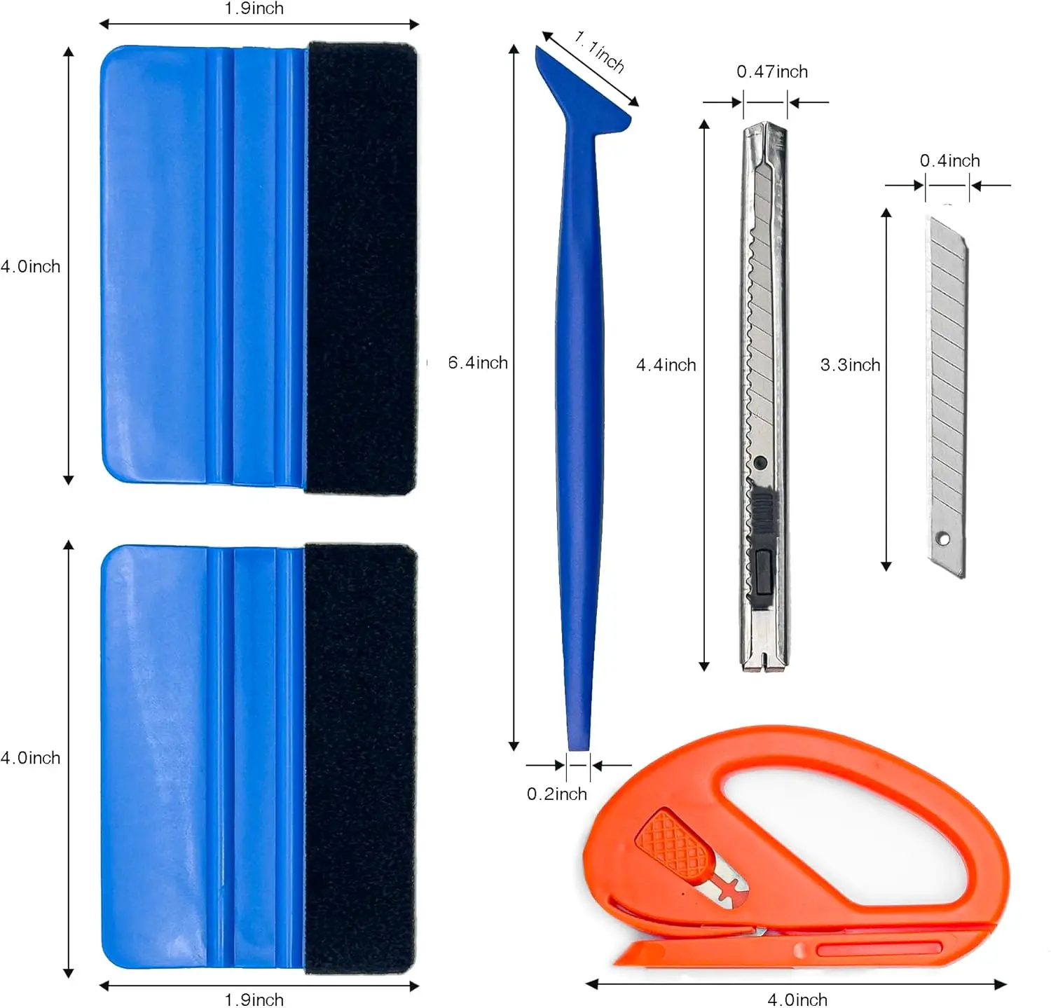 لفة لف سيارة من الفينيل الأسود عالي اللمعان (9 أقدام × 5 أقدام) + مجموعة أدوات التثبيت #2