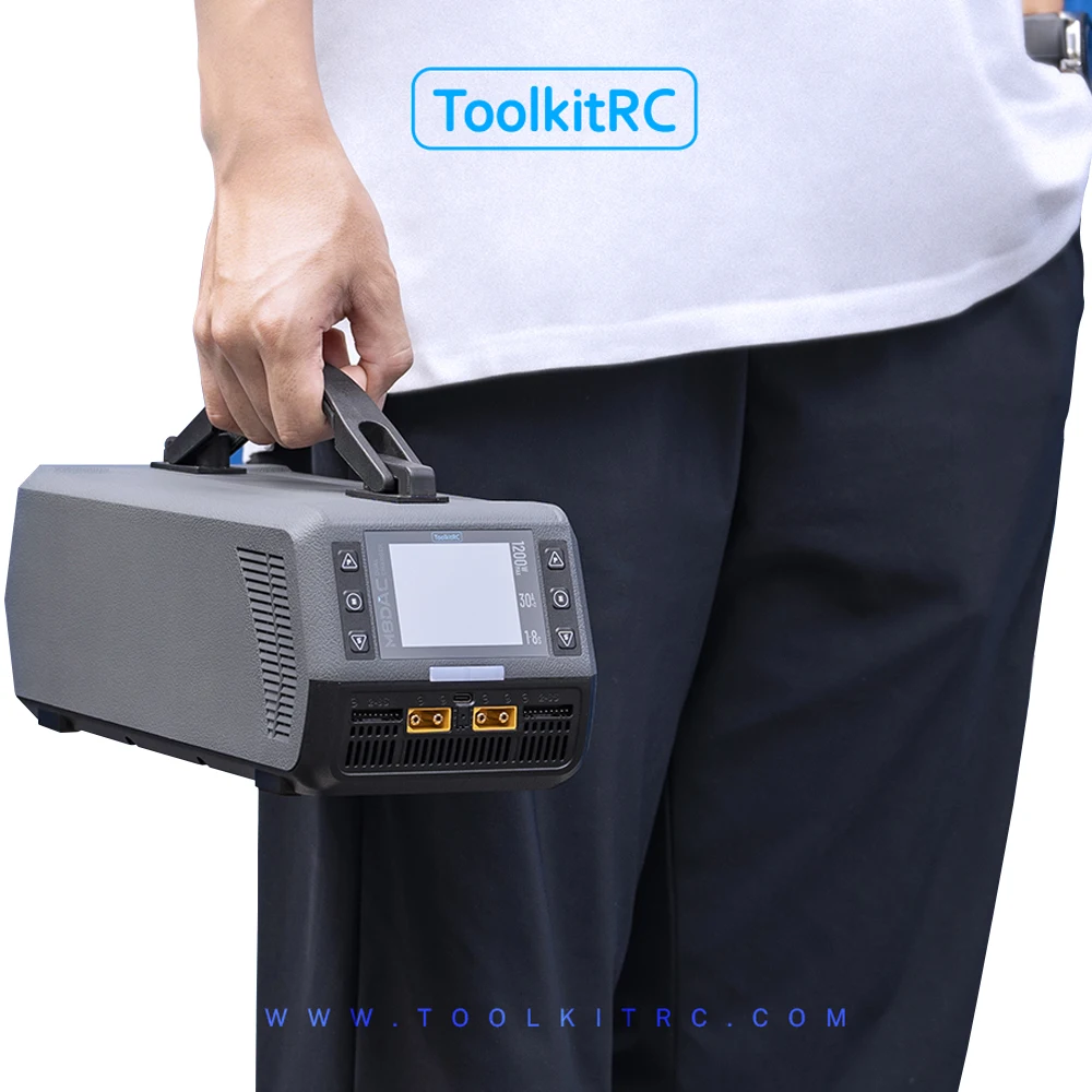 Toolkitrc M8DAC 100-240V 1200W Dual Charger/Discharger 65W Fast Charger for 1-8S Lipo LiHV 65W TypeC Output