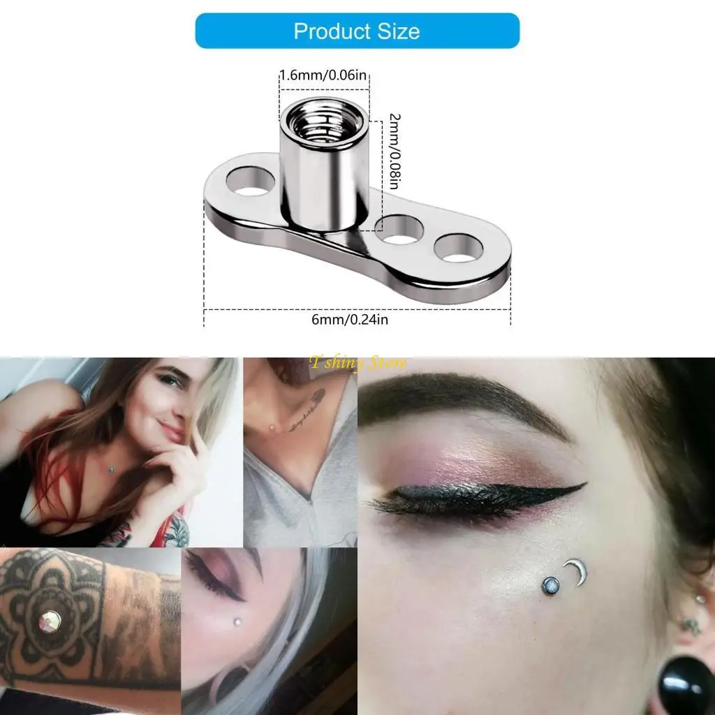 

N58F Fashionable ASTM F136 Sturdy Steel Materials Dermal Anchors Piercing Microdermal Jewelry Statement Pieces Daily Use