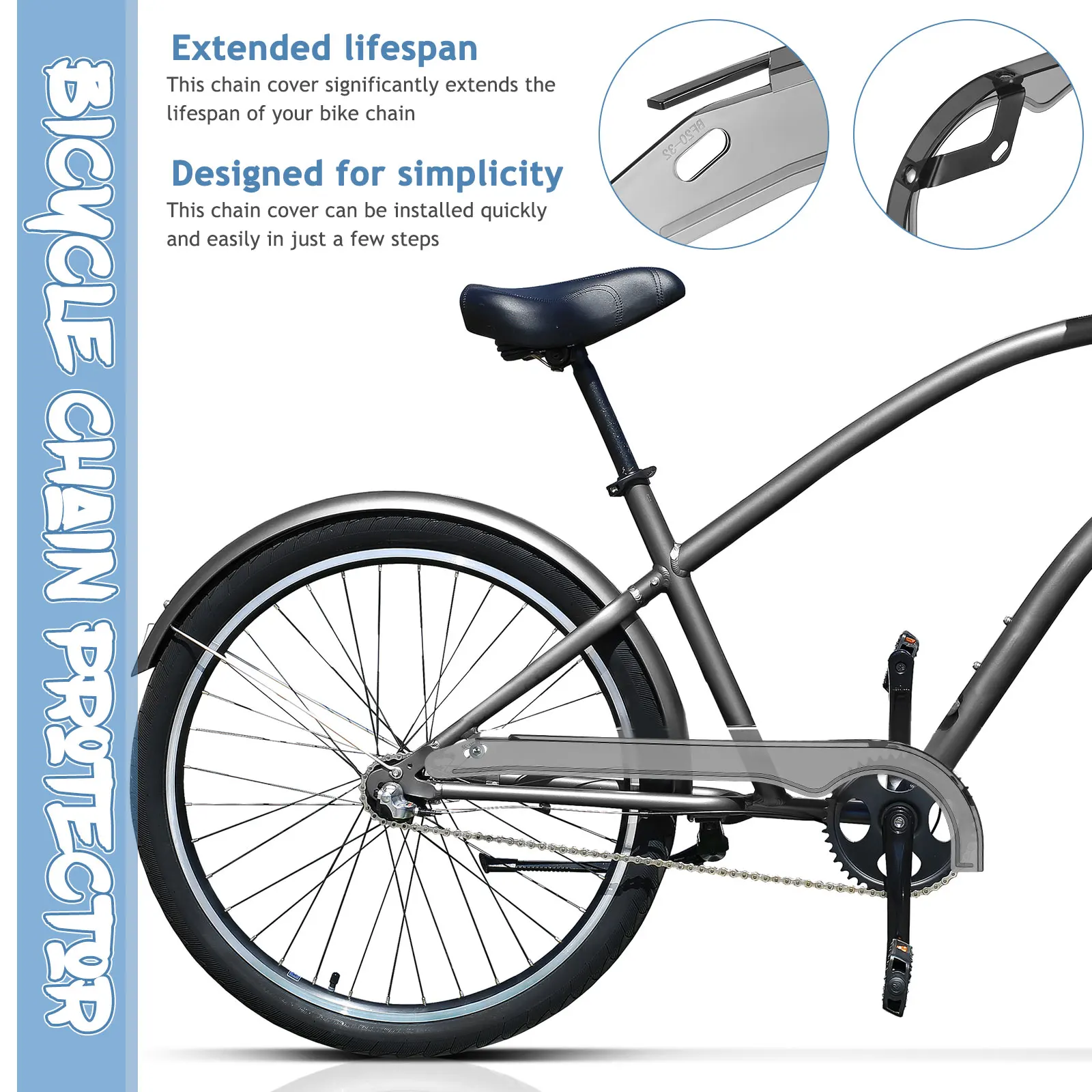 

Bicycle Chain Protector For Mountain Bike Universal Bicycle Chain Guard Plastic Bike Chain Cover Oil Proof Part Bike Accessories