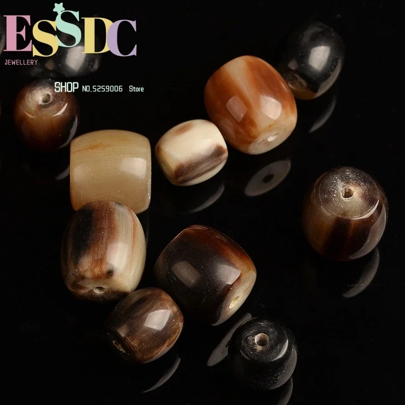 Natural Tibetan Yak Horn Bucket Scattered Top Buddha Beads Bodhi Bracelet DIY Accessories Wholesale
