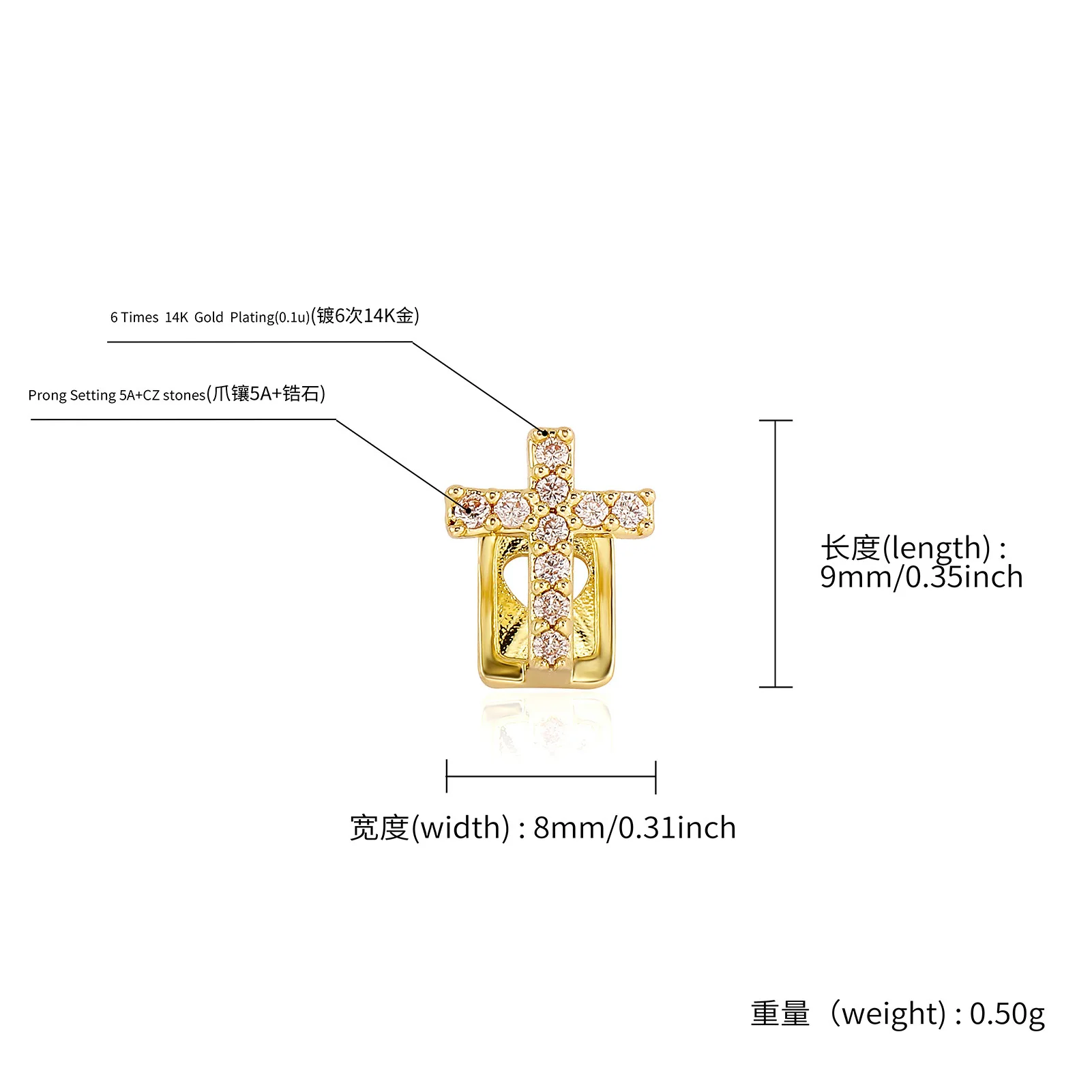 Punk Hip Hop Full Zircon Cross Teeth Caps Shiny CZ Stones Grillz Tooth Jewelry for Couples - Personality Men Women Gift image 4