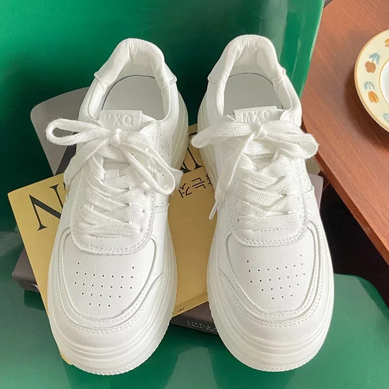 Fashion Platform Shoes for Women Lace Up Sneakers White Casual Shoes Tenis De Mujer Women's Vulcanized Shoes Autumn 2022 New