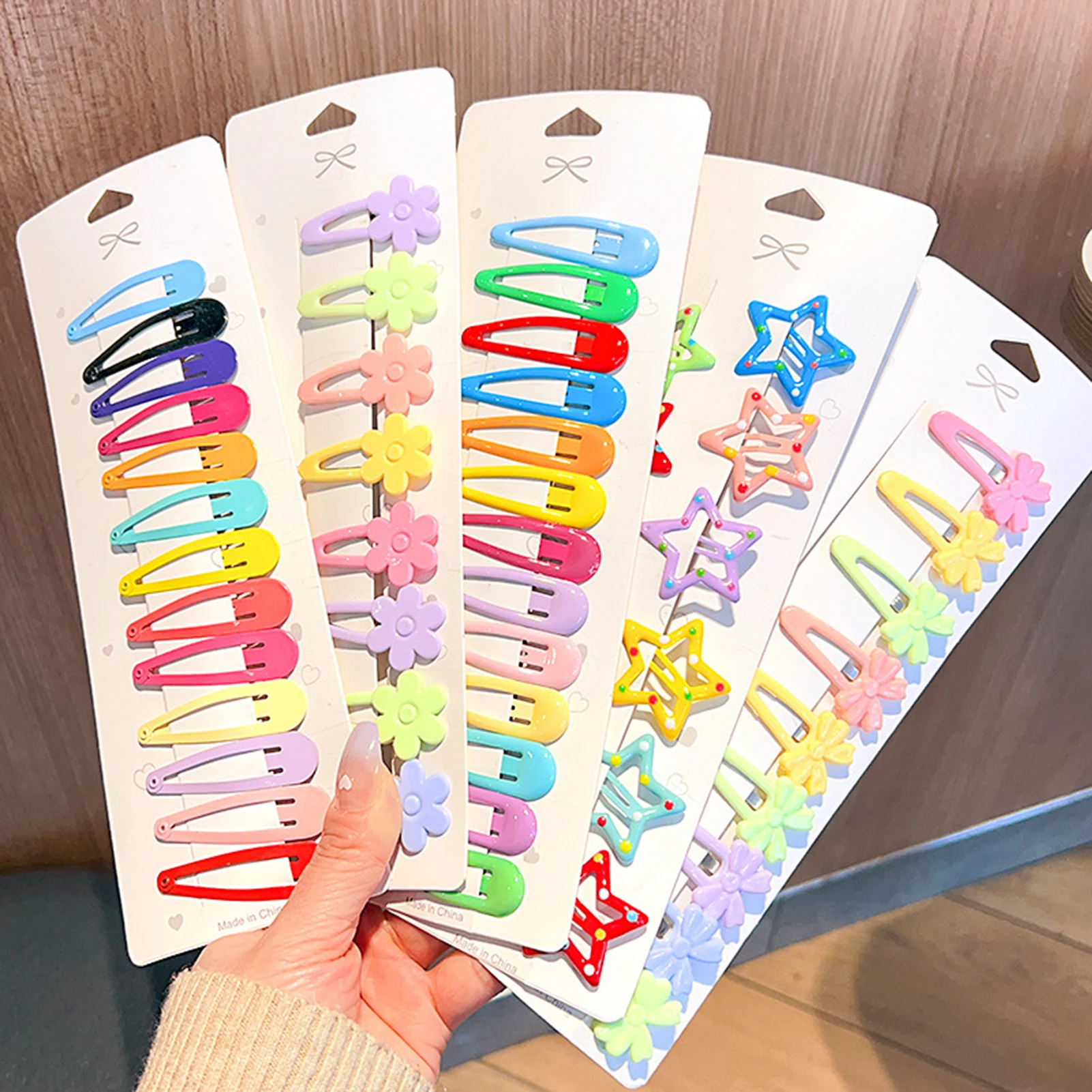 

Colorful Hair Clips Star/Flower/Bowknot Designs Y2K Girls Candy Color Barrettes BB Hairpins for Kids Kawaii Hair Accessories