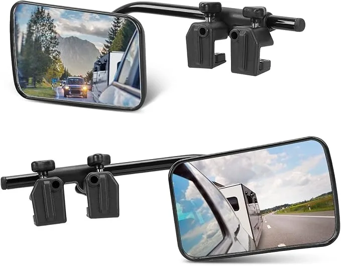 1pair RV Universal Mirrors Auxiliary Rearview Mirror Durable No Blind Spots For Motorhome Caravan Camper Van RV Accessories