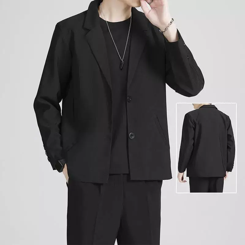 

Loose Fit Casual Men's Suit Jaet Autumn Winter plus Size 300 Pou Trendy Korean Sle Faionable Polyester Fiber