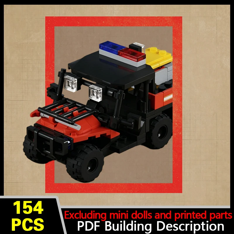 Fire And Rescue Off-Road Vehicle Model MOC Building Bricks War Equipment Modular Technology Gifts Holiday Assemble Children Toys