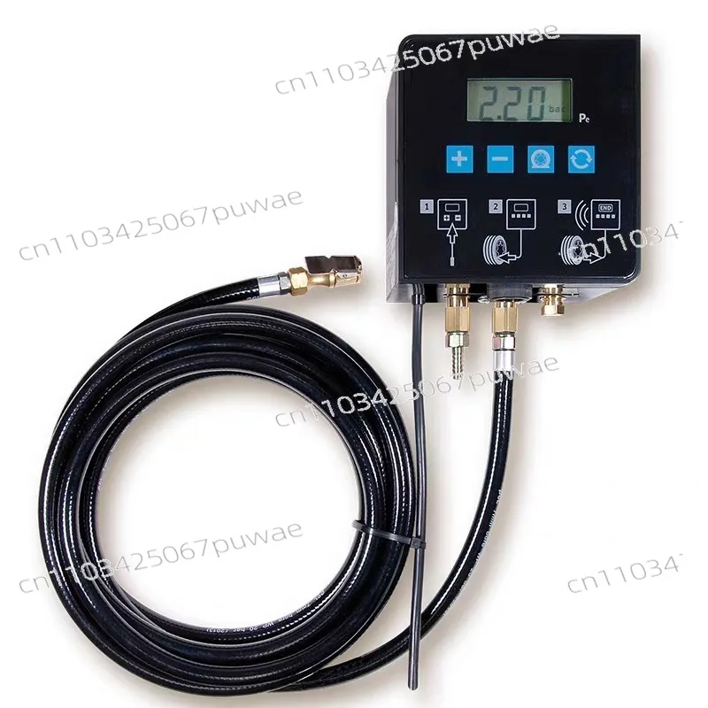 QUBE7 Tire Inflator - High Precision Digital Air Pump - Wall Mounted Automatic Tire Pressure Gauge Compressor for Garage