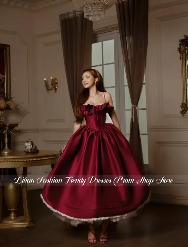 Vestido de noche sin tirantes color Burdeos personalizado, vestido de fiesta con corsé ajustado y hombros descubiertos, vestido de fiesta para ocasiones formales, vestido de fiesta de bienvenida