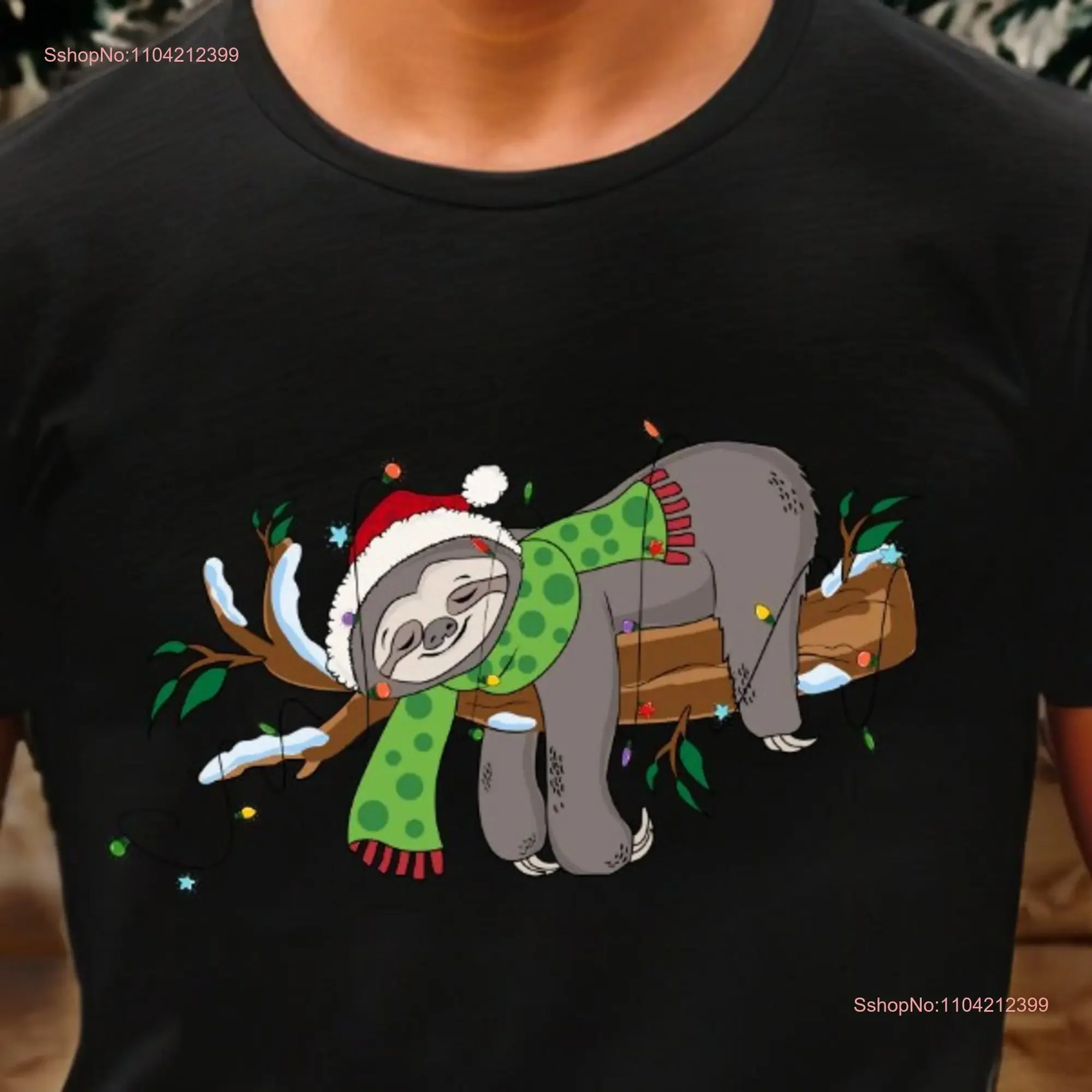 

Рождественская футболка с режимом ленивца Merry Slothmas SweaT Party Lover Family Xmas винтажная стираная мужская повседневная универсальная мода