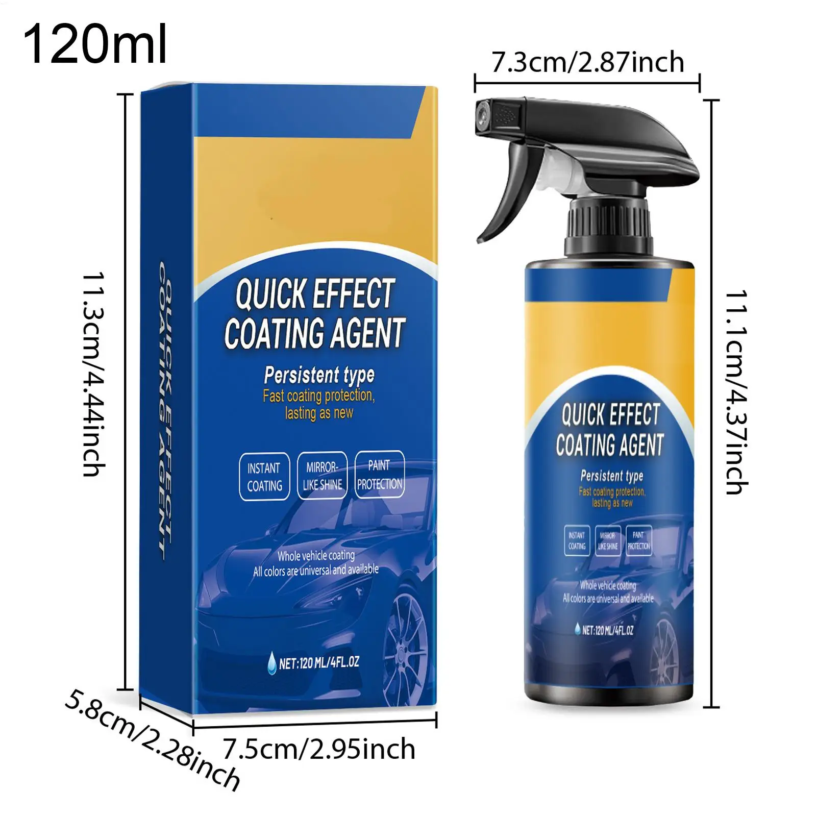 Semprotan Agen Pelapis Mobil Keramik 120Ml Penghilang Goresan Mobil Perlindungan Tinggi Semprotan Pelapis Kendaraan Tahan Lama untuk Otomotif RV