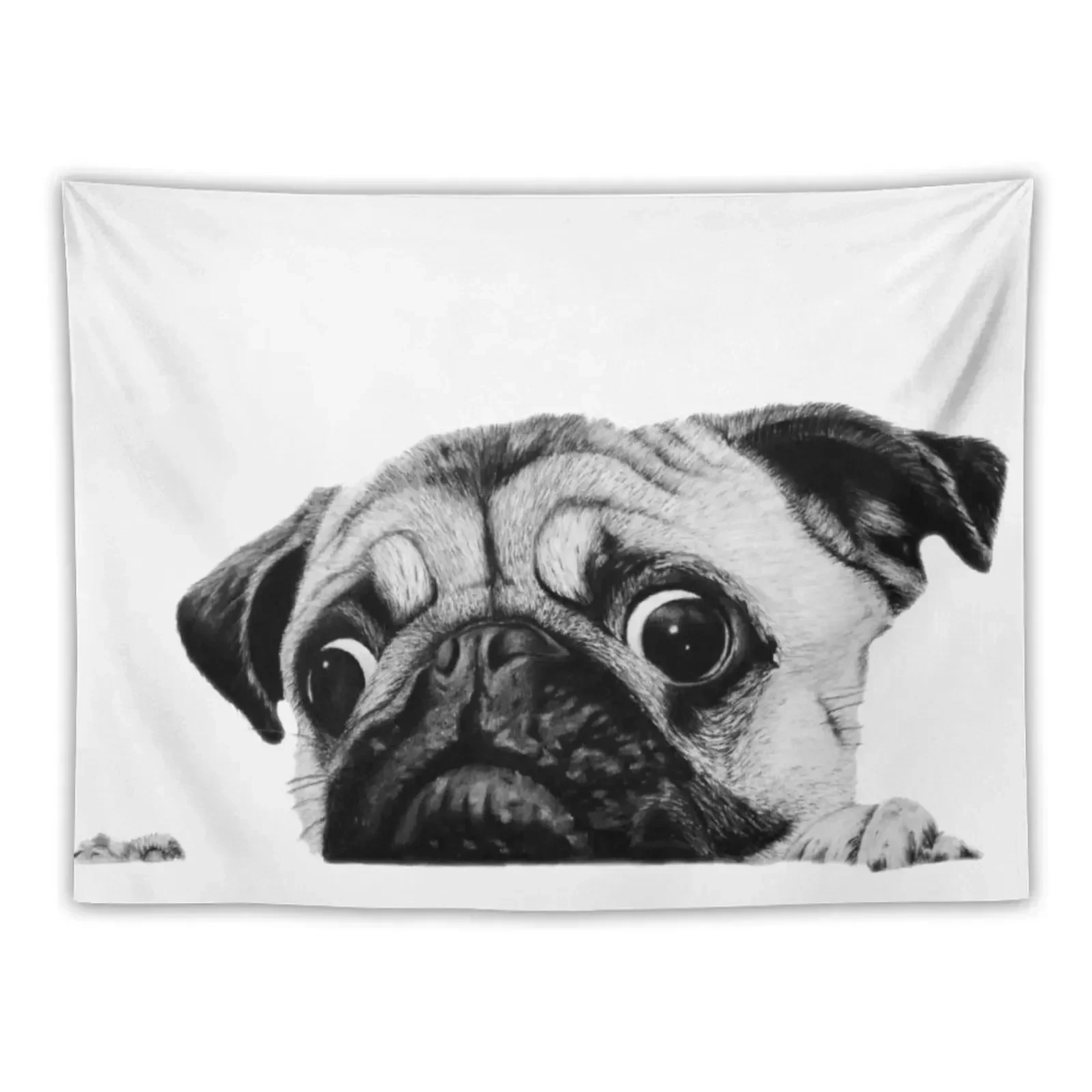 

Cute Curious Pug Tapestry Wall Carpet Home Decor Accessories Tapestry