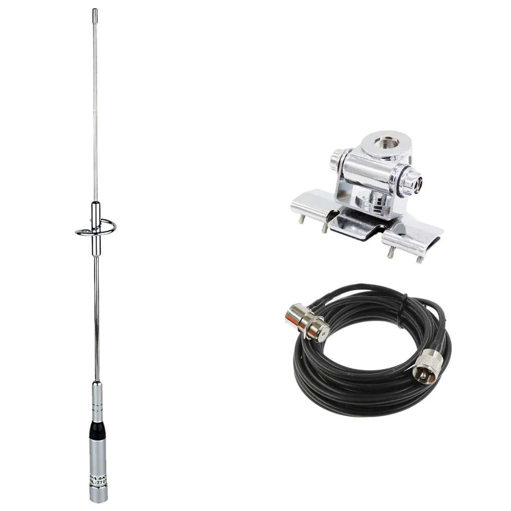 

NL-770S Dual Band Antenna+RB-400 Antenna Mount+RG-58U 5M Coaxial Cable Walkie Talkie Mobile Car CB Radio