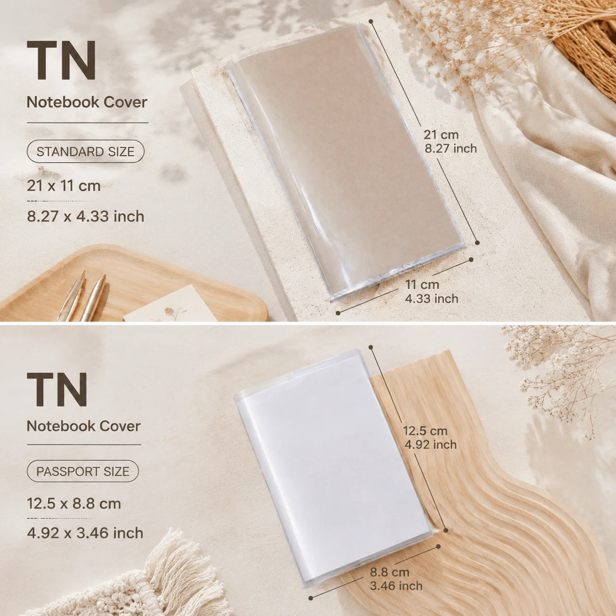 PVC Traveler Notebook Protective Cover Waterproof Scratch Resistant Dustproof Shell Travel Journal Planner Protective Cover
